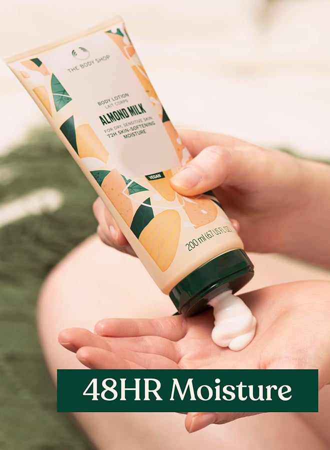 Almond Milk Body Lotion for Dry, Sensitive Skin | 72hr Moisture & Fast Absorbing | Vegan Body Moisturizer with Organic Almond Milk & Oil | Non-Sticky, Non-Greasy, 200ml - image 2