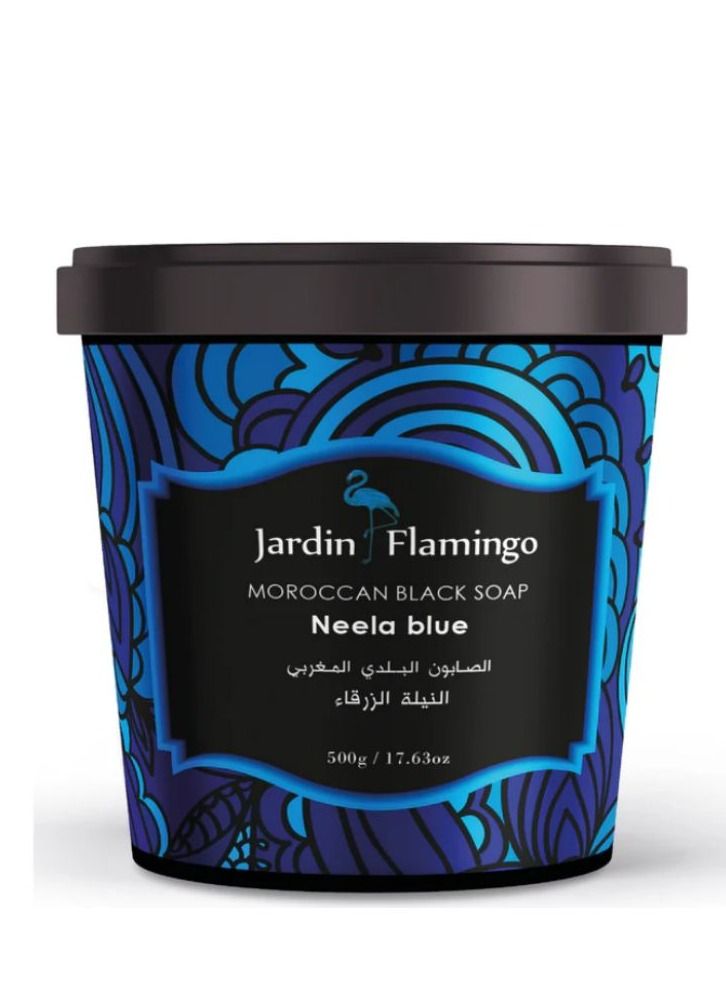 Jardin Flamingo Moroccan Black Soap Neela Blue 500g