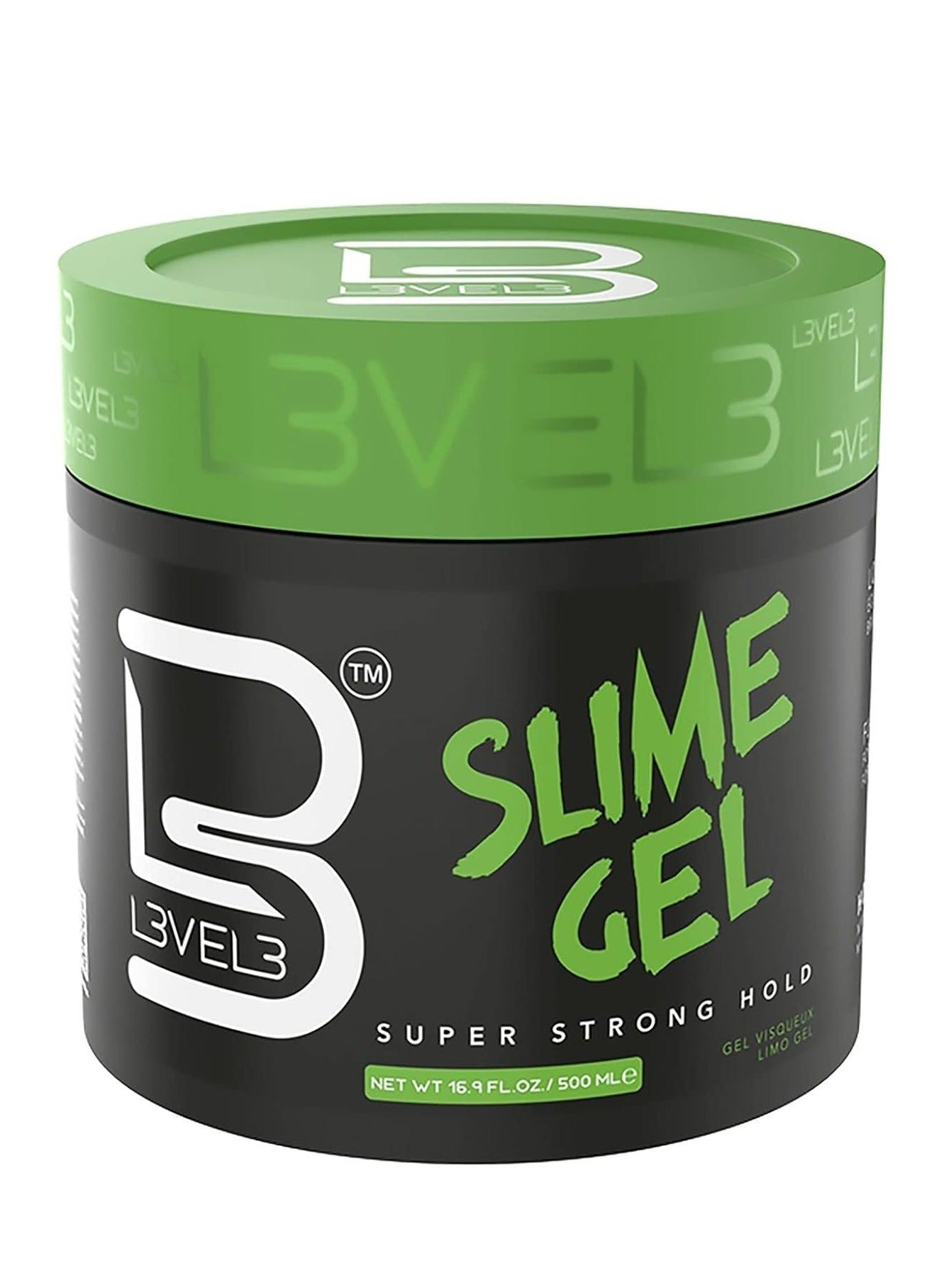 Level 3 Slime Gel - Strong Control Hair Styling Gel - Flake-Free, Long-Lasting Hold - Adds Volume, Texture 500ml