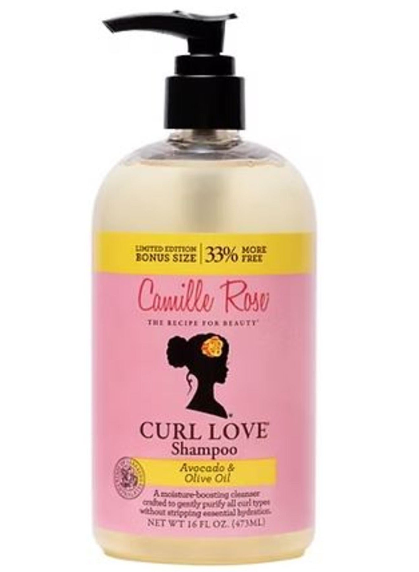 Camille Rose Curl Love Shampoo, with Olive & Avocado Oils and Aloe Leaf Juice to Cleanse, Moisturize and Hydrate, for All Hair Textures, 473 ML