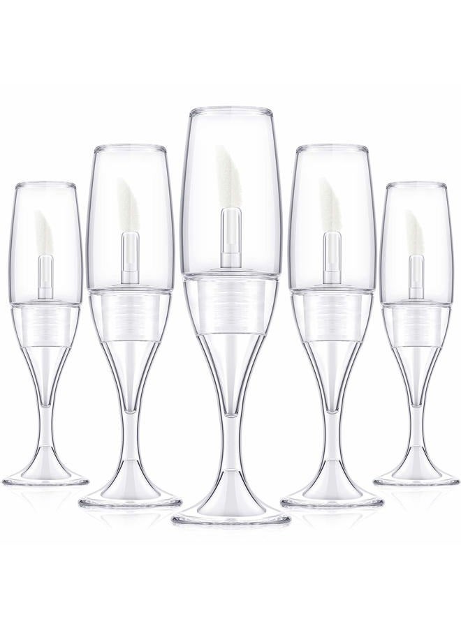 20 Pcs 8 Ml/ 0.27 oz Lip Gloss Tubes Mini Wineglass Shaped Empty Lip Gloss Tube Lip Balm Containers Mini Refillable Bottles Lip Glaze Container with 2 Pieces Funnels for Women(Transparent)
