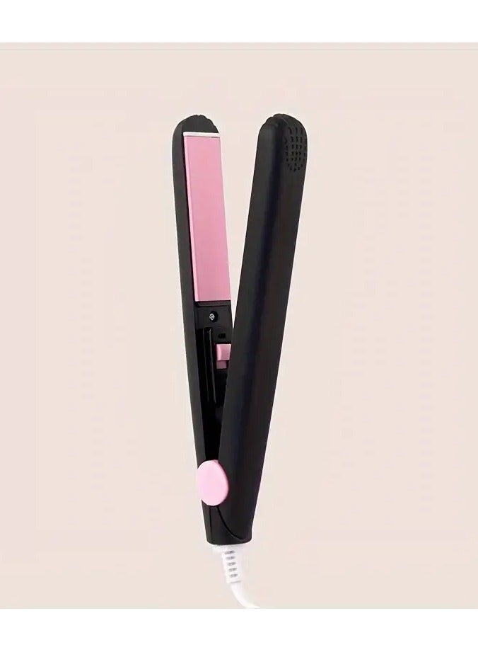 2-in-1 Ceramic Hair Straightener & Curler - Portable, Dual-Use Styling Tool with