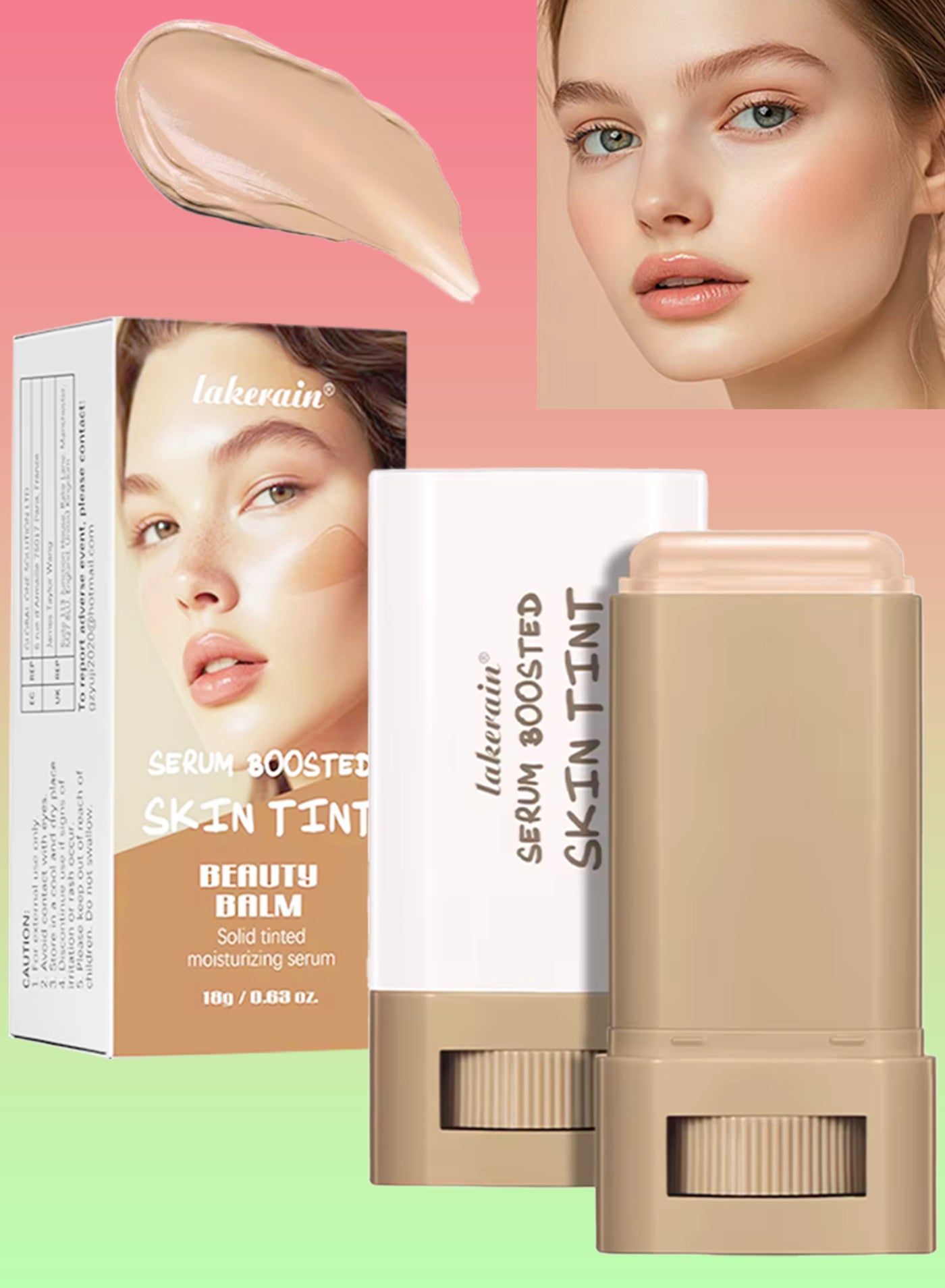 Serum Boosted Skin Tint Beauty Balm Solid Tinted Moisturizing Serum Contour Stick Foundation Face Sticks for Women Natural Finish Makeup Foundation Face Stick Contour Stick 18g 04