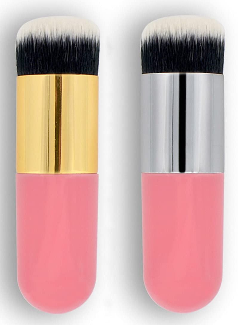 SYOSI 2 Pcs Kabuki Brushes Makeup Brush Foundation Powder Brush Blush Brush Bronzer Brush Mineral Face Blender Brush Full Coverage Soft Synthetic Fibers
