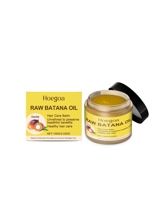 Raw Batana Oil for Hair Growth, Hair Care Balml for Women Hair Essence Oil for Thickening and Stronger Hair Treatment, Effectively Fight Hair Loss, 100g/3.53oz
