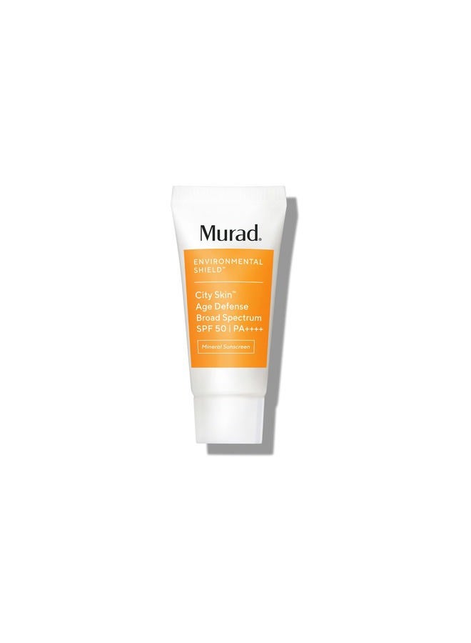 City Skin Age Defense Broad Spectrum SPF 50 - Environmental Shield 100% Mineral Sunscreen - Blue Light Defense - SPF 50 Sunscreen - Light Sunscreen for Face, Travel 0.6 Fl Oz
