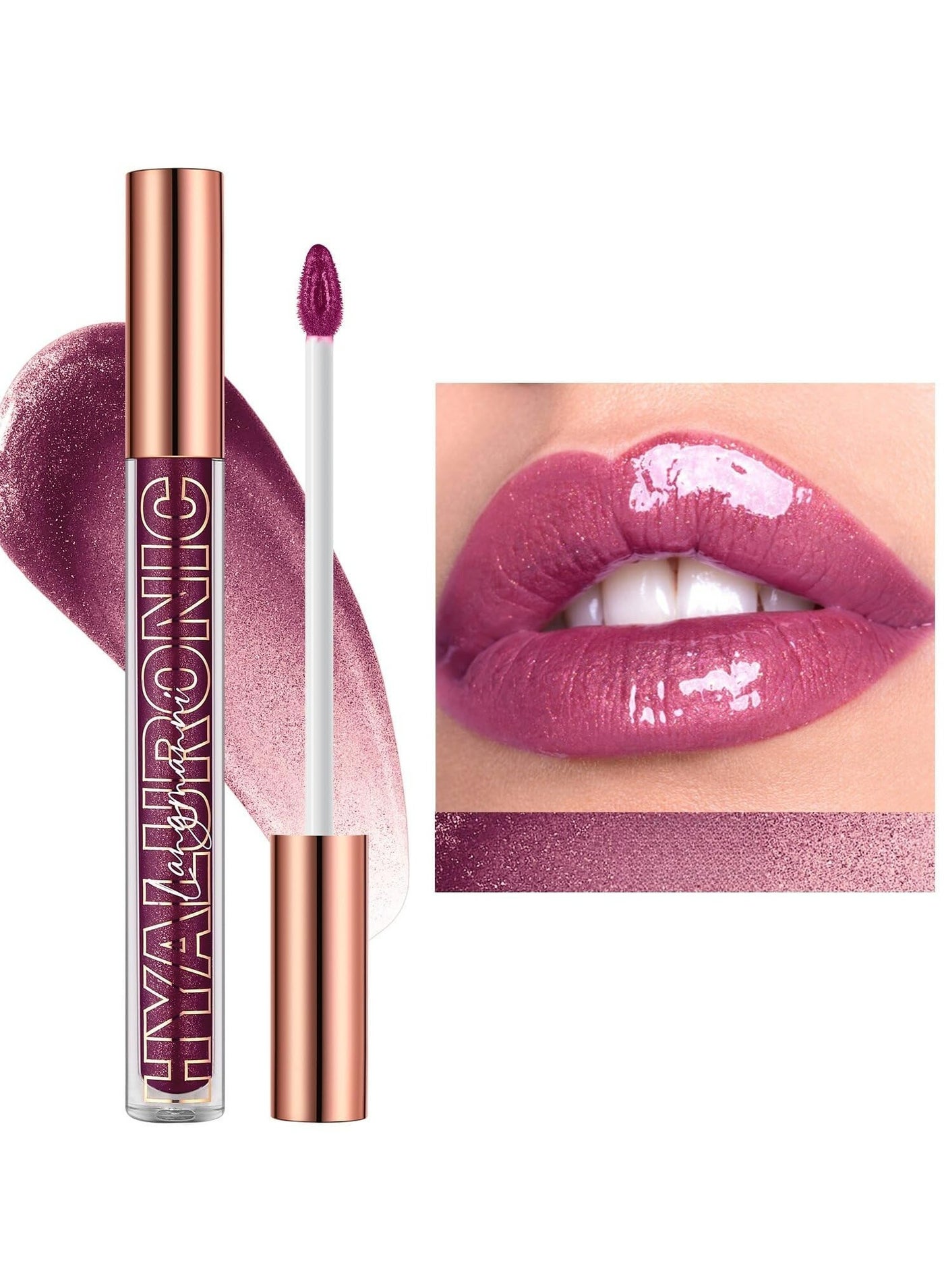 "LANGMANNI Hyaluronic Acid Glitter Lip Glaze: Eight Shades of Moisturizing Brilliance" (#07)