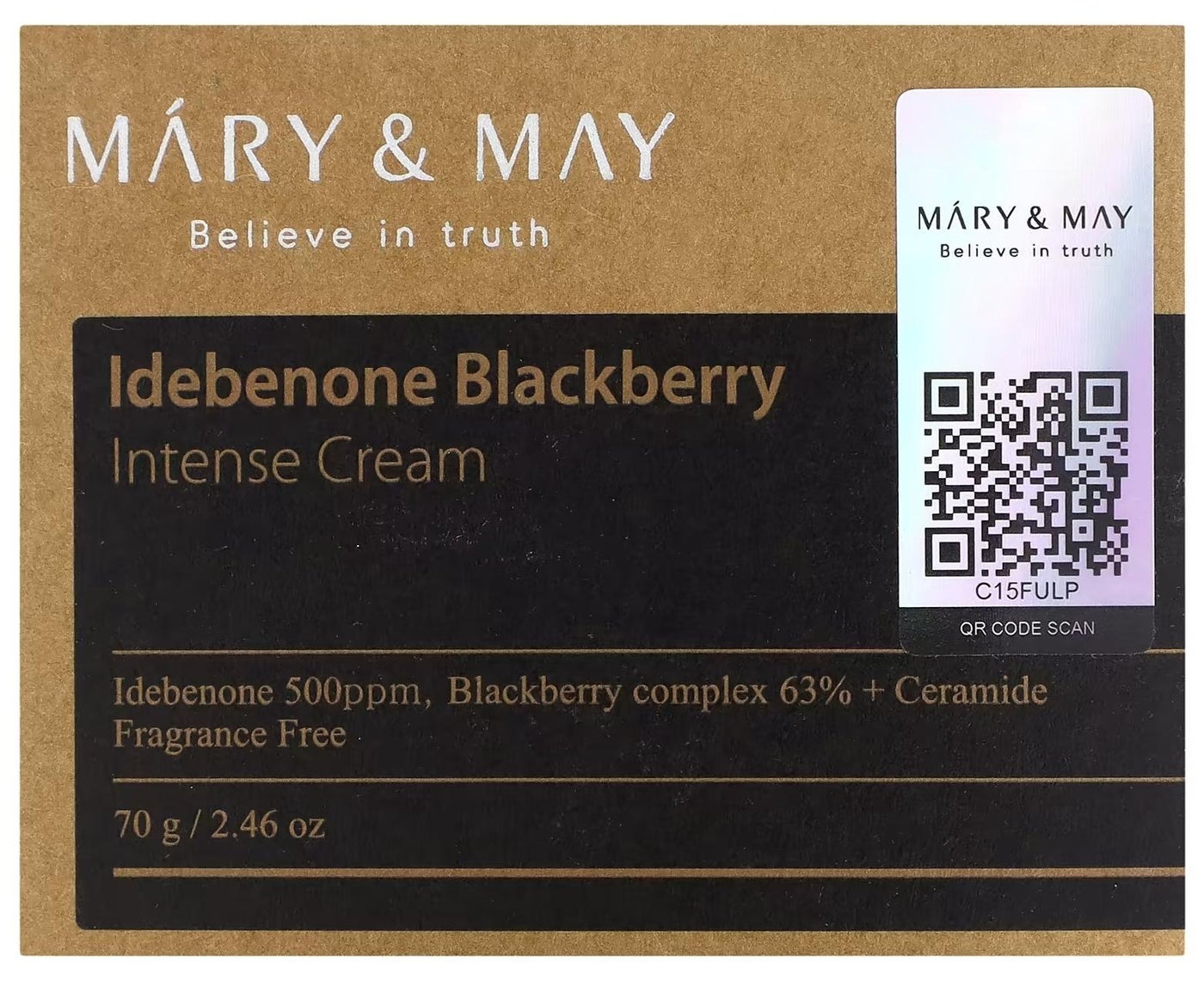 Idebenone Blackberry Intense Cream, 2.46 oz (70 g)