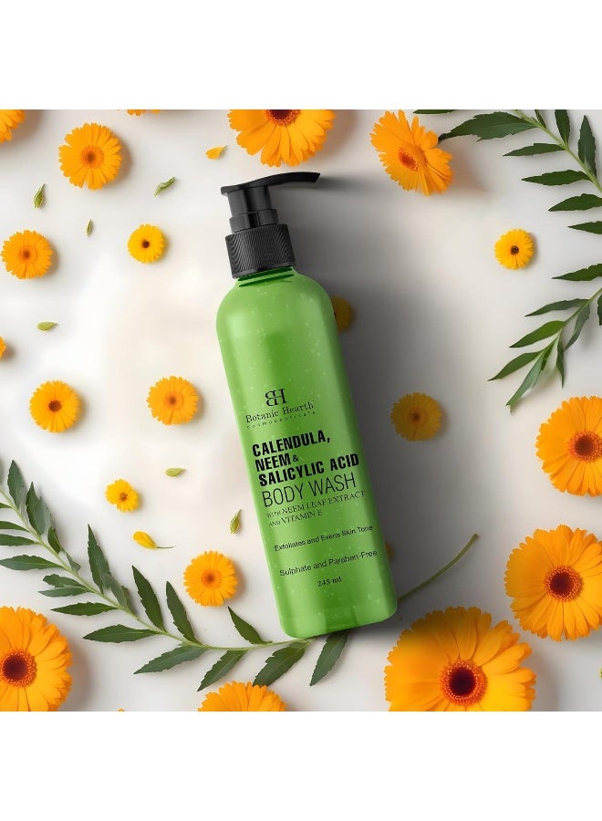 Botanic Hearth Calendula, Neem & Salicylic Acid Body Wash Pack of 2 | 245ml Each | Anti-Acne & Exfoliating Shower Gel | Removes Dead Skin & Unclogs Pores | Sulfate & Paraben Free | Women & Men - image 7