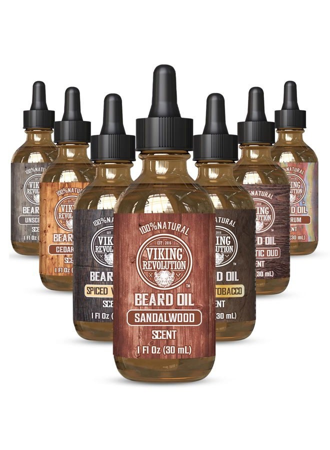 Sandalwood Beard Oil for Men - Natural Mens Beard Oil with Argan Oil and Jojoba Oil - Beard Softener, Strengthens and Moisturizes - Beard Conditioner for Men (Sandalwood, 1 Pack)