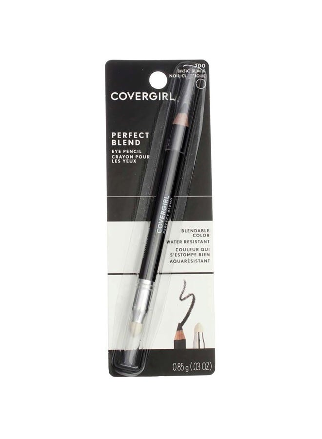 CoverGirl Perfect Blend Eye Pencil, Basic Black [100], 0.03 oz (Pack of 4)