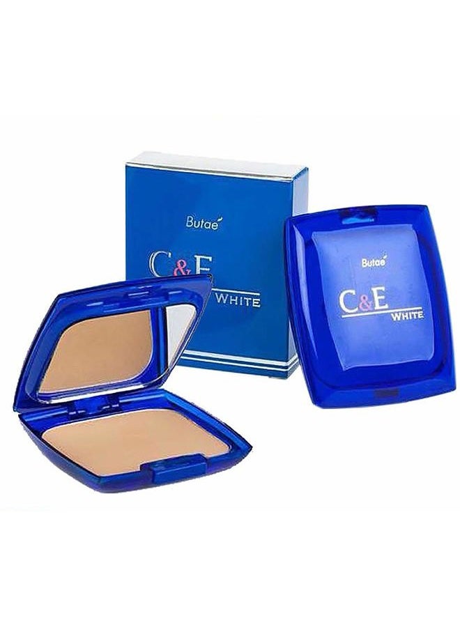 C & E White Oil Control Face Pressed Powder Foundation Compact, Covers Dark Spot & Wrinkle, Long Lasting, Natural Radiant Glowing Perfect Skin, Clean Matte Makeup No.2 Soft Honey 12 G./0.42 OZ