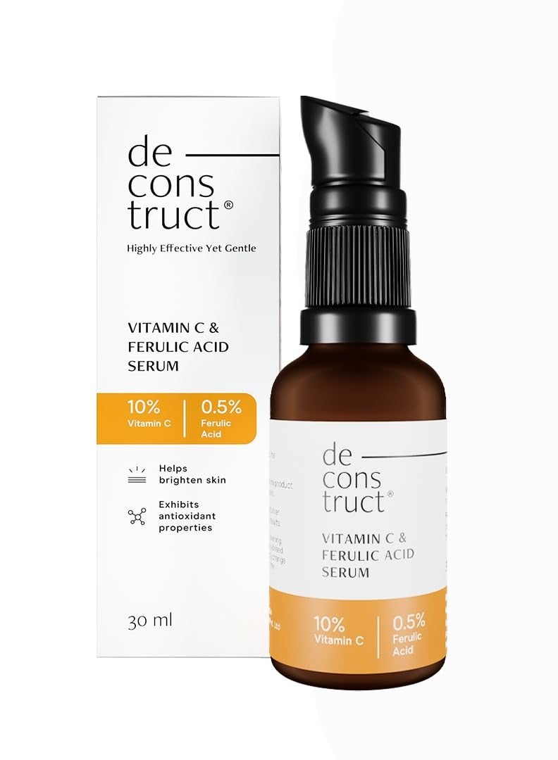 10% Non-Irritating Vitamin C Face Serum For Glowing Skin|10% Vitamin C + 0.5% Ferulic Acid|Water Based Serum|Highly Stable Vitamin C Face Serum For Women And Men|Beginner Friendly|30 Ml