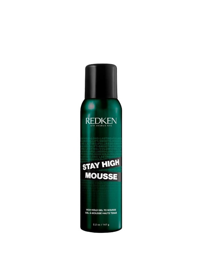 Redken Stay High Volumizing Mousse For Fine Hair - High Hold Gel to Mousse, Strong Hold for 24 Hours