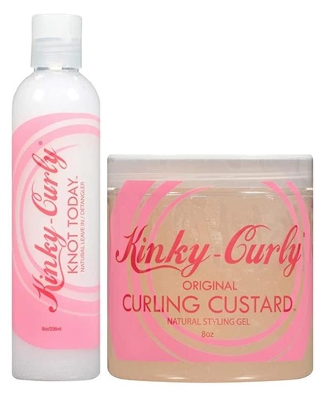 Knot Today Leave In Conditioner/Detangler 8 oz + Kinky Curly Curl Custard Gel 8 oz