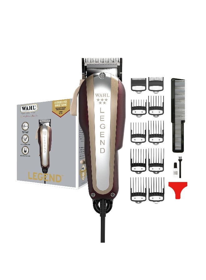 Wahl Professional 5 Star Legend Clipper | Corded | 8 Premium Attachment Combs | Wedge Blade | 3 Pin - GCC