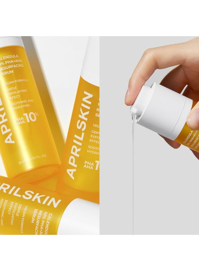 April Skin Calendula 10 PHA AHA Resurfacing Serum Pore Refining Brightening 30ml - image 3