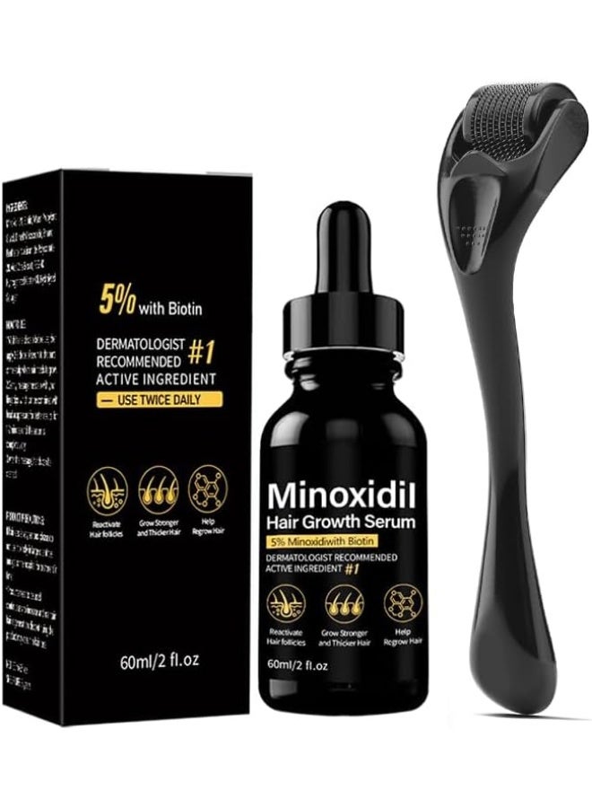 Minoxidil 5% Serum Kit 60ml Minoxidil 5% Foam for Men Minoxidil Hair Growth for Women Beard Growth Kit for Men Hair Regrowth Kit for Women Black