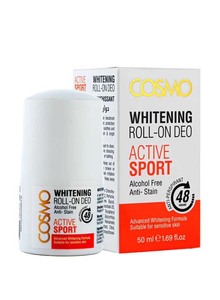 Cosmo Whitening Roll on Deo Active Sport 50ml Men and Women