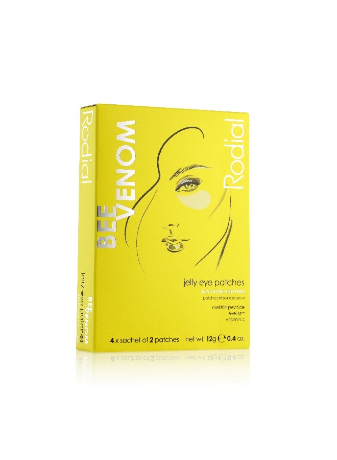 Rodial Bee Venom Jelly Eye Patches x 4 – Targeted Firming for Tired Eyes, Bee Venom & Eyeliss™, Bio-Cellulose Technology for Eye Fatigue Relief 4 Pairs