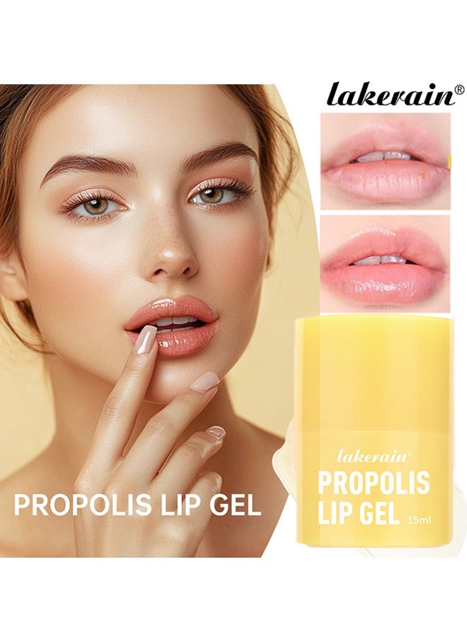 Propolis Lip Gel - Nourishing Lip Butter Moisturizing Lip Balm Natural Lip Care Hydrating Lip Balm Honey Lip Butter Balm Propolis Lip cerin Propolis Lip Mask Long Lasting Smooth Gel 15ml