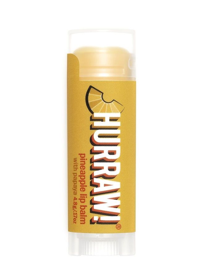 Hurraw! Pineapple Lip Balm: Organic, Certified Vegan, Cruelty and Gluten Free. Non-GMO, 100% Natural Ingredients. Bee, Shea, Soy and Palm Free. Made in USA