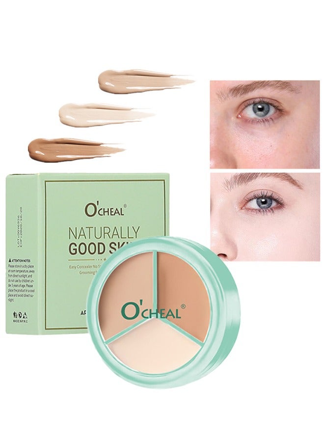 Aritistic Tri-Color Concealer, Tri Color Concealer for Dark Spots Acne Marks Dark Circles Dullness Cover Dark Blemishes Toning and Shadin Hydrating Moist and Moisturizing 3 in 1 Color Concealer