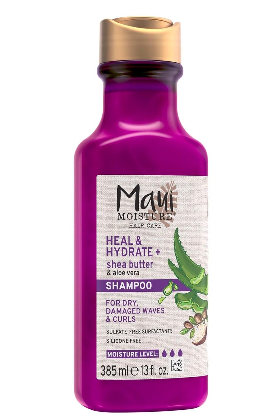 Heal & Hydrate + Shea Butter Shampoo to Repair & Deeply Moisturize Tight Curly Hair with Coconut & Macademia Oils, Vegan, Silicone, Paraben & Sulfate-Free, 13 fl oz