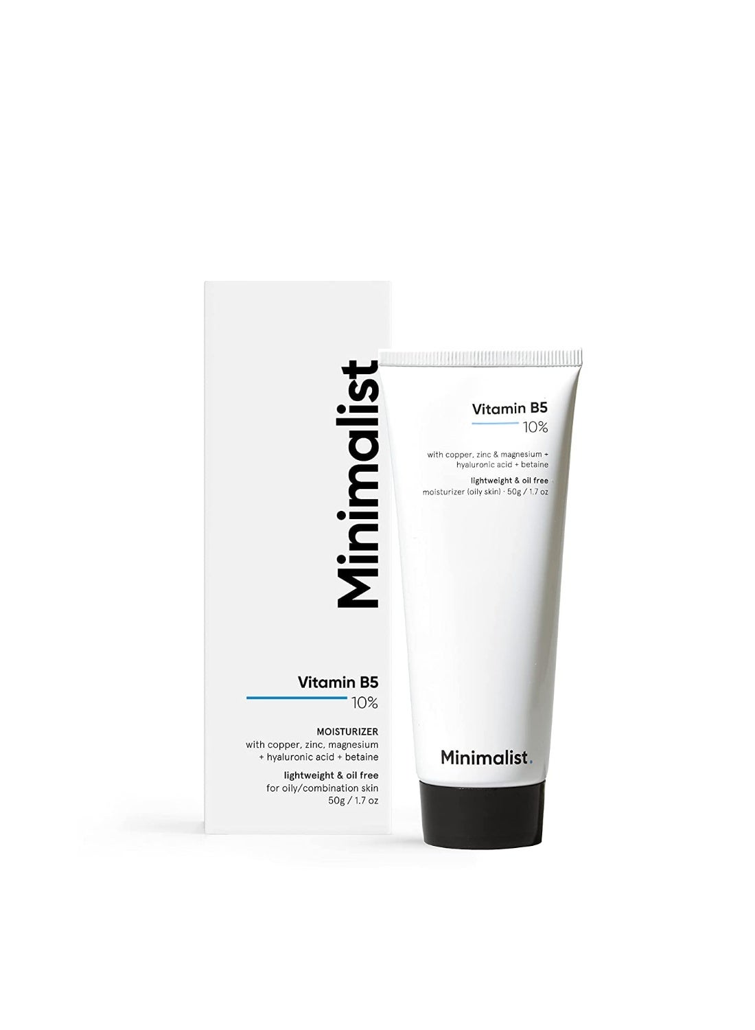 Minimalist 10% Vitamin B5 Face Moisturizer for Oily & Acne Prone Skin | Oil Free Fast Absorbing Lightweight Gel | For Women & Men | 1.7 Oz / 50 gm
