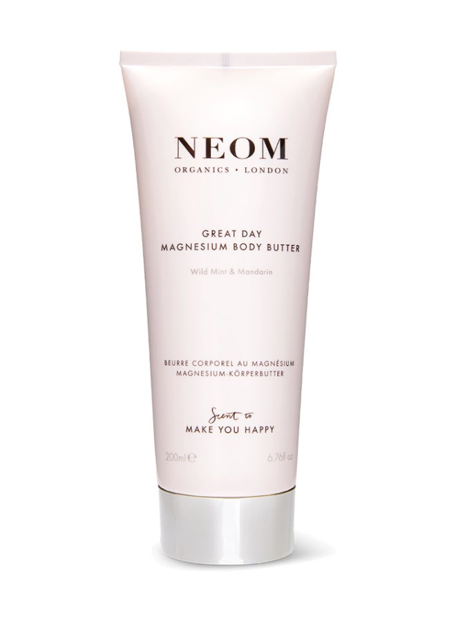 Neom Great Day Magnesium Body Butter 200ml – Relaxing Nourishment for Dry Skin, Magnesium & Spearmint, Rich Cream for Muscle Tension Relief 200ml