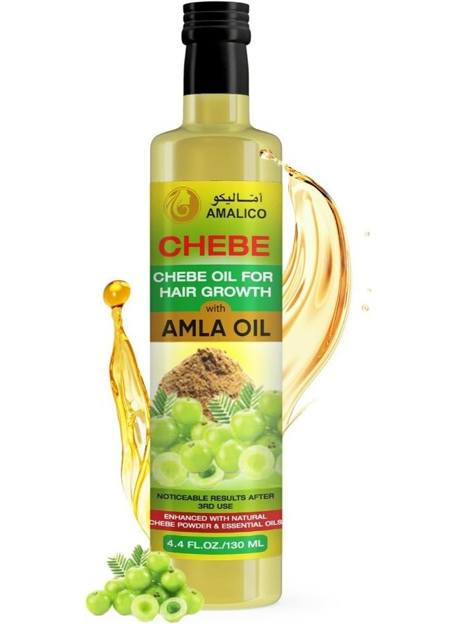 Amla Oil for Hair Growth With Chebe Oil for Hair Growth - African Chebe Powder for Growth Amla Hair Oil- Also Contains Olive Oil, Ostrich Oil and Essential Oils - 130 ML