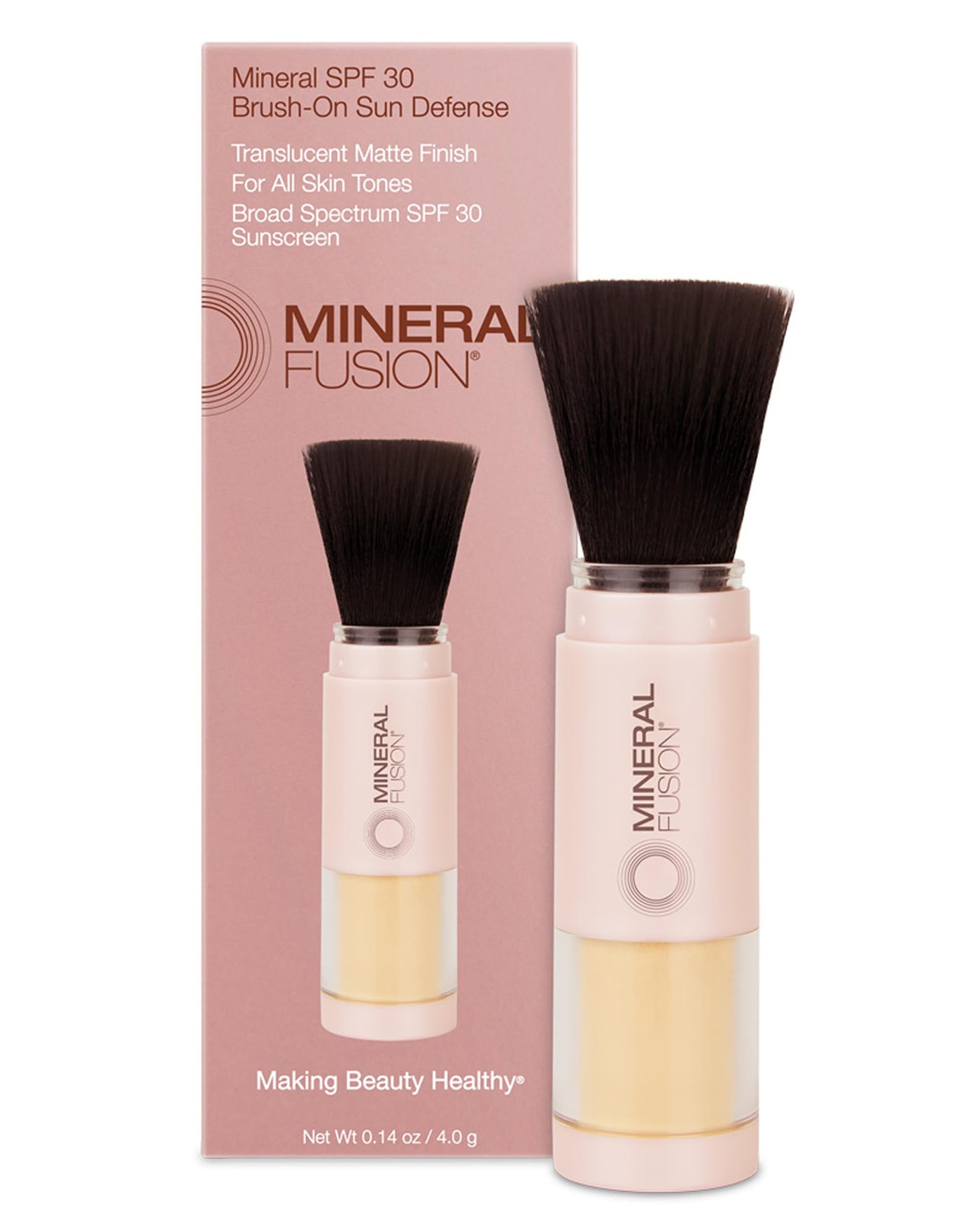 Mineral Fusion Brush-On Powder Sunscreen for Face SPF 30 | Transluscent Natural Daily Sun Care with UVA UVB Protection | Hypoallergenic, Non-Toxic | TSA & Travel Friendly