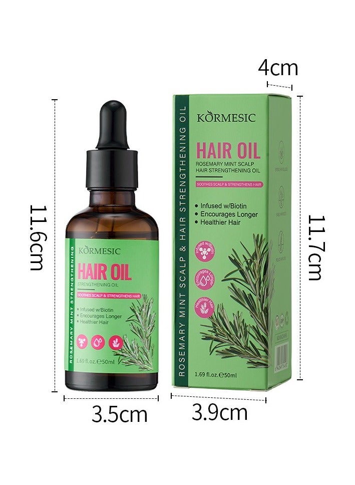 Rosemary Mint Scalp & Hair Oil - 50ml Nourishing & Repairing Treatment