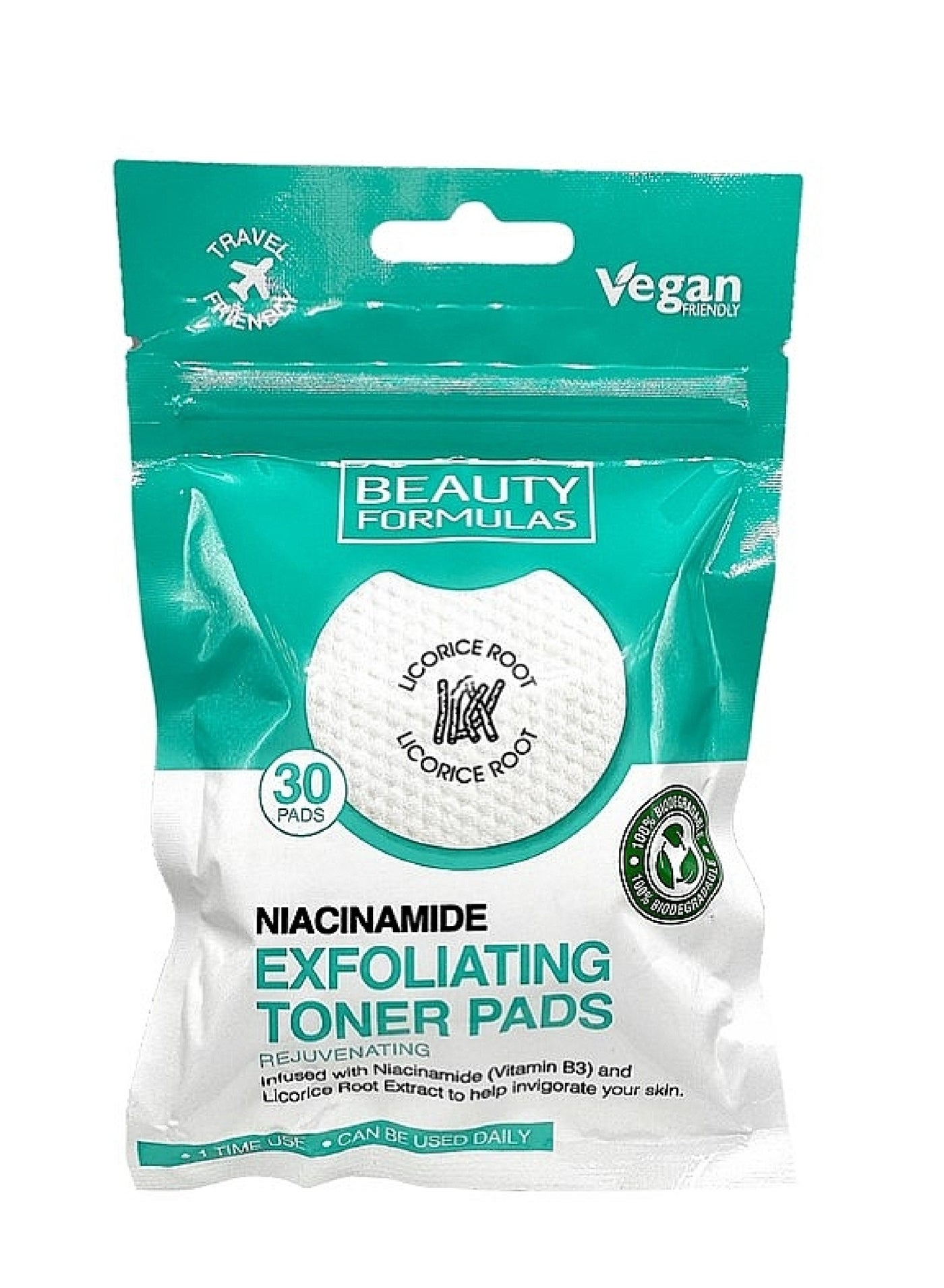BEAUTY FORMULAS REJUVENATING EXFOLIATING TONER PADS 30'S(NIACINAMIDE)