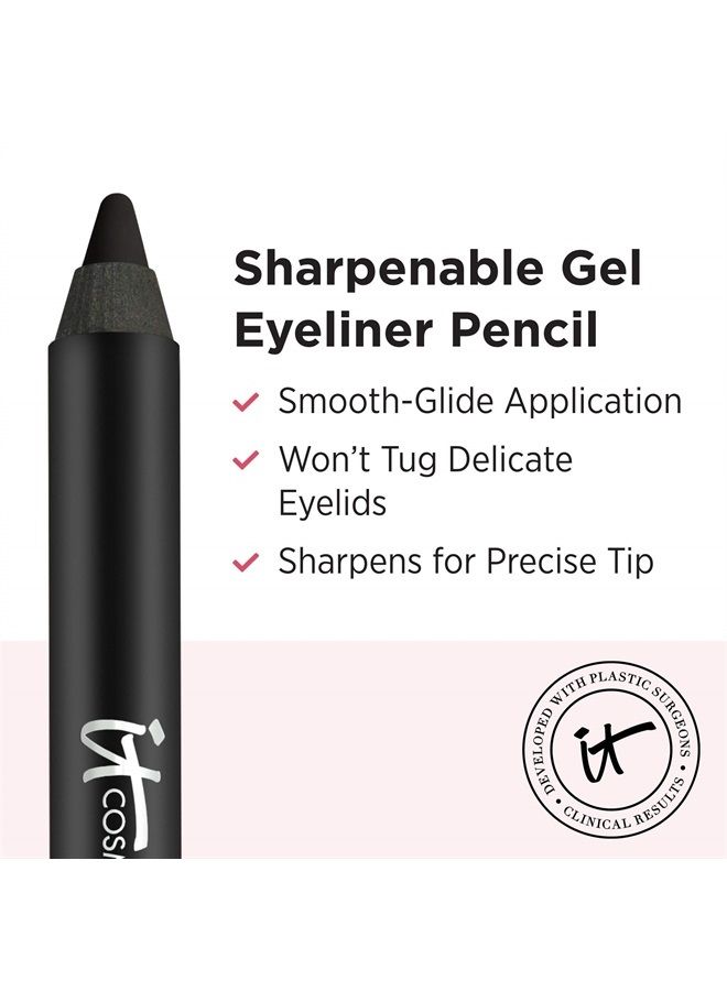 Superhero No-Tug Gel Eyeliner, Super Black - Intense Ultra-Black - Waterproof, Blendable Formula - Sharpenable Pencil - 0.042 oz