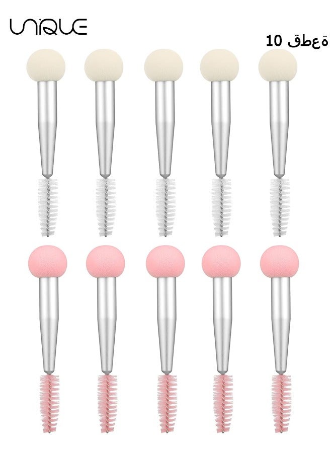 10Pcs Double Head Sponge Brush - Make up Sponge Makeup Supplies Sponge Makeup Rush Makeup Tool Eyelash Makeup Sponges for Foundation Eyebrow Brush Makeup Sponge Brush Eye Shadow Brush