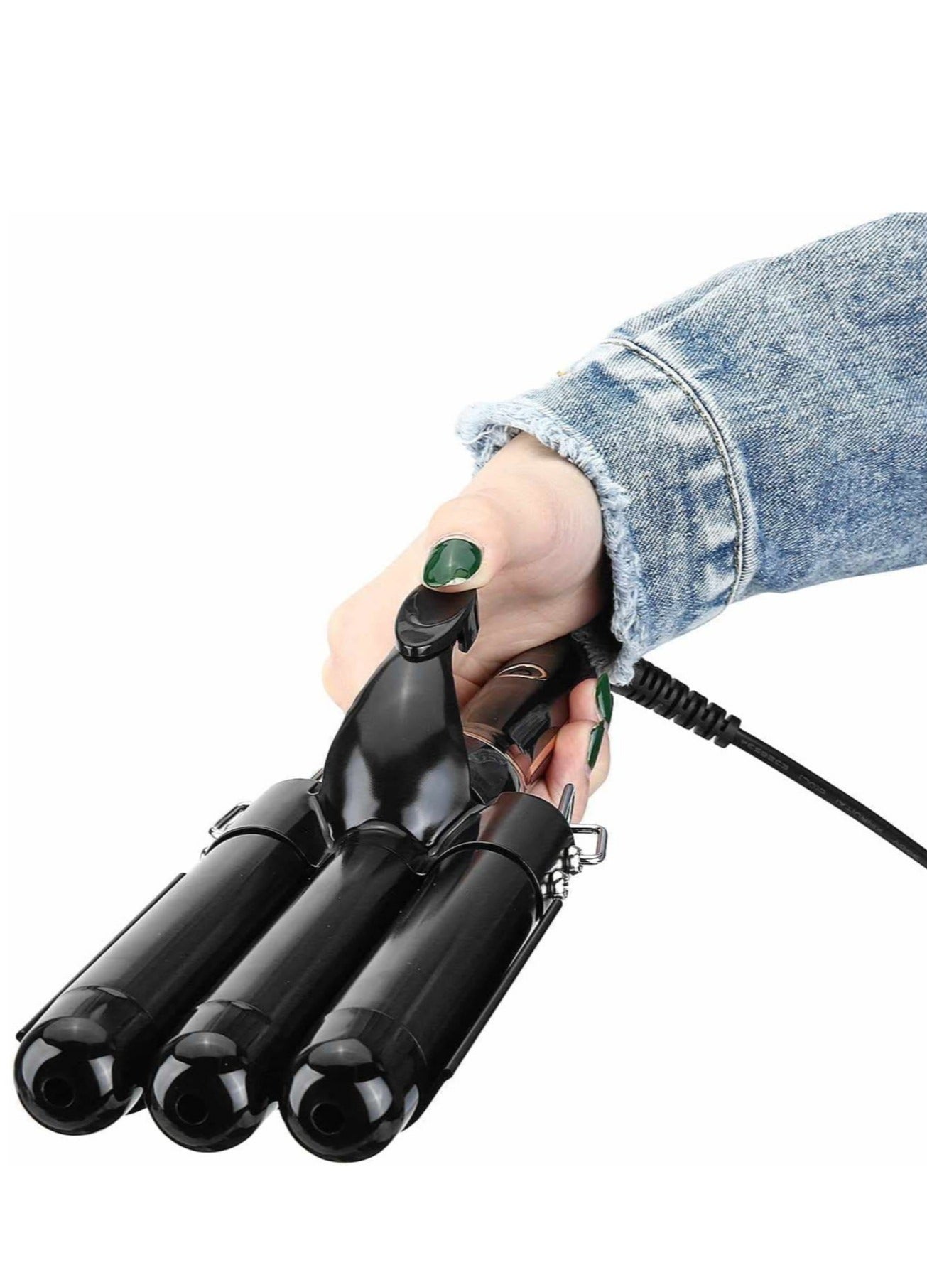 3 Barrel Curling Iron Wand Hair curler hair wave hair iron Ceramic Tourmaline Triple Barrels, Dual Voltage Crimp