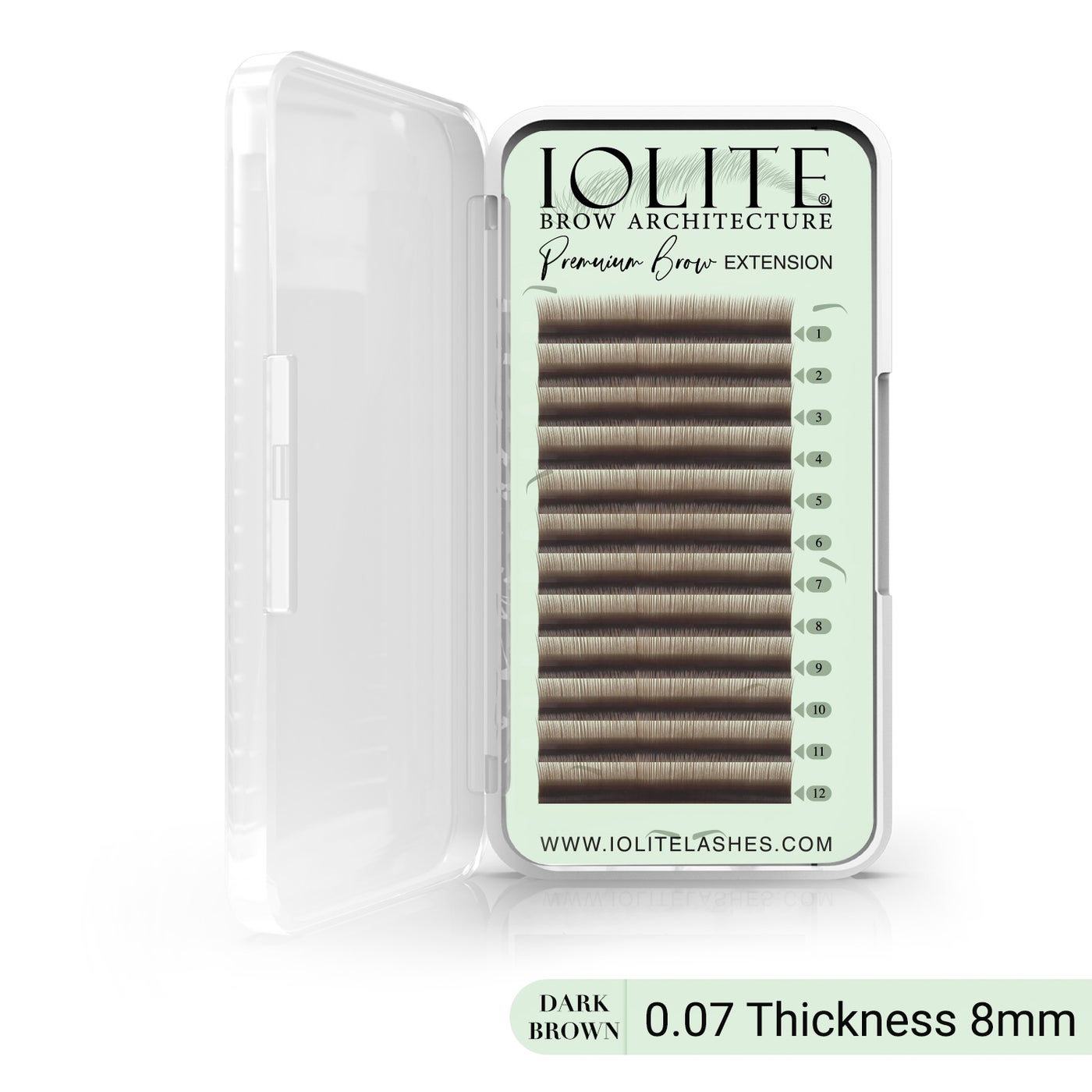Premium Eyebrow Extension Brow Natural False Eyebrows in Tray - Brow Extension 0.07T Thickness ; Length - 8mm, 9mm, Mix - Dark Brown