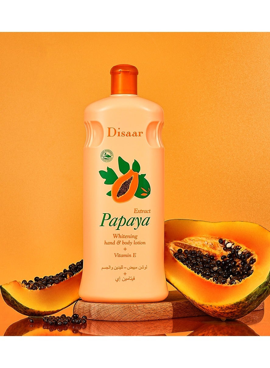 Disaar 600ML Organic Papaya Skin Whitening Body Lotion Vitamin E Enriched Moisturizer Removes Melanin and Keeps Skin Fair Smooth