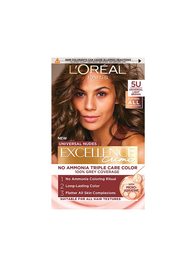 L'Oreal Paris Excellence Crème Universal Nudes Hair Color 5U Light Brown