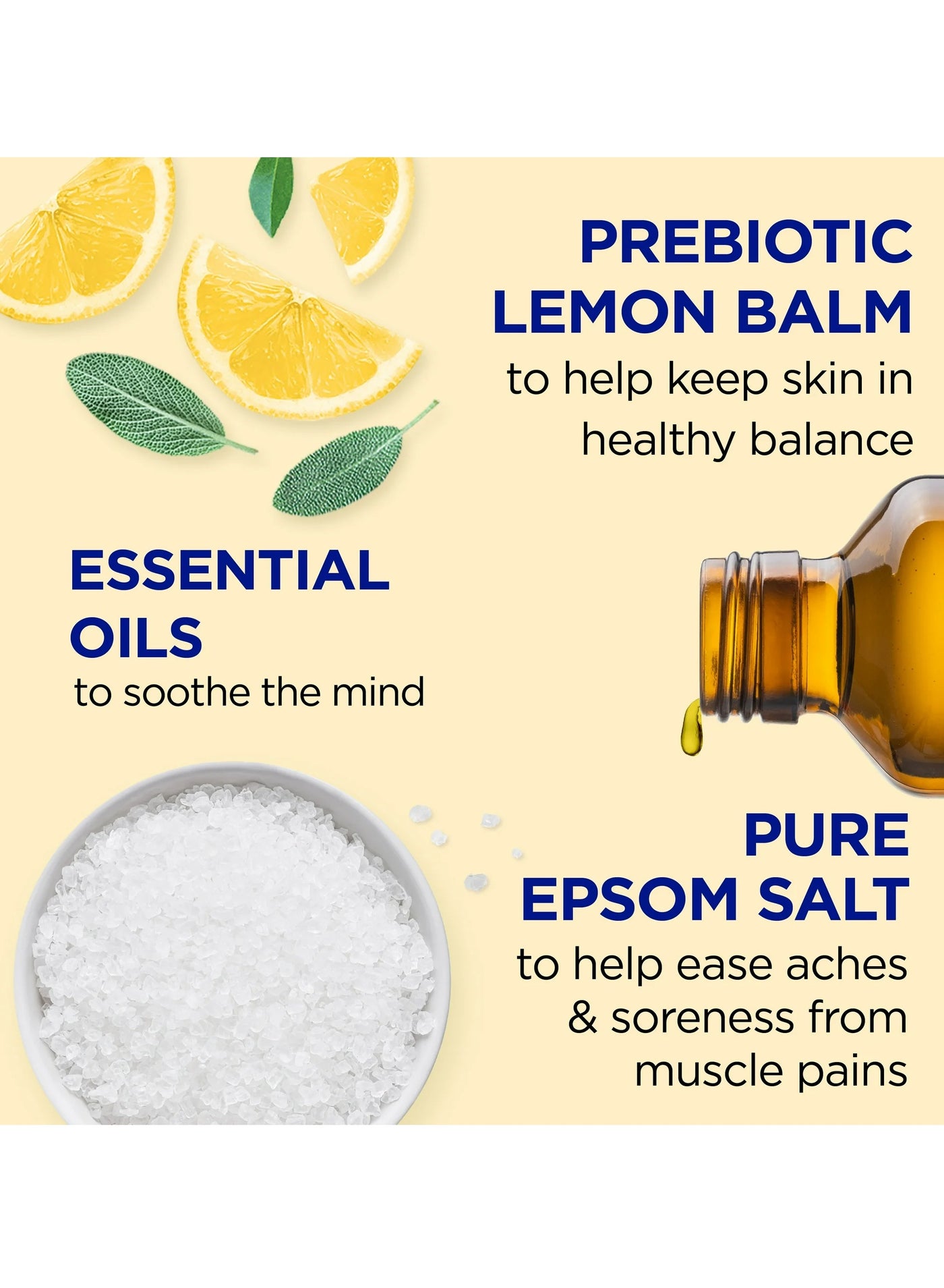 Dr Teal's Epsom Salt Soaking Solution Prebiotic Lemon Balm 1.36Kg - image 3