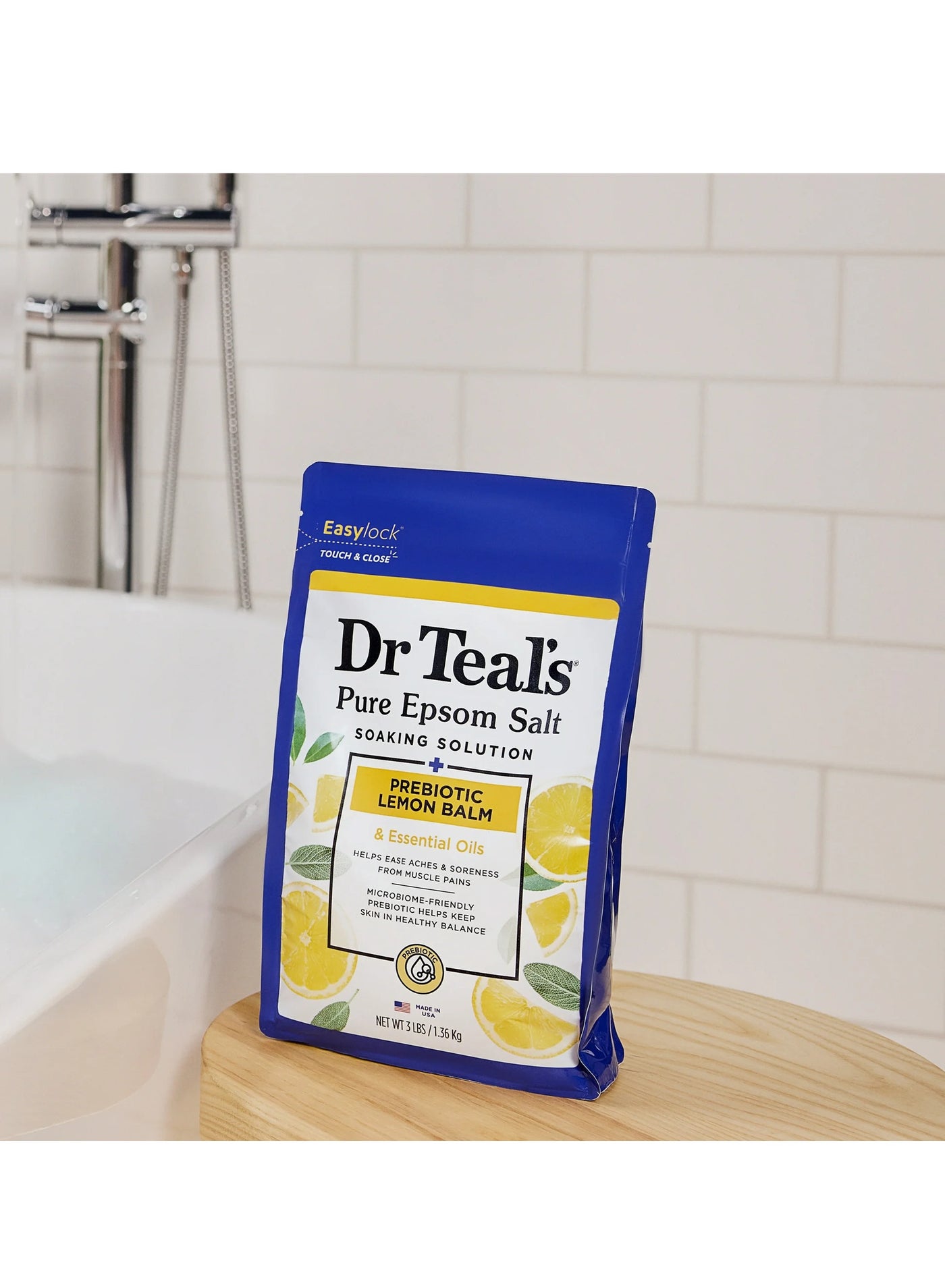 Dr Teal's Epsom Salt Soaking Solution Prebiotic Lemon Balm 1.36Kg - image 7