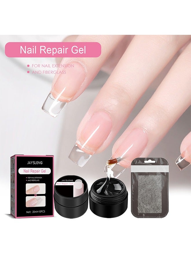 Nail Repair Gel - Nail Extension Kit Magical Silk Extension Gel with Fiberglass Nail Wrap Form Quickly & Easily Extension Repair Natural Look Nail Art, Complete Nail Art Solution