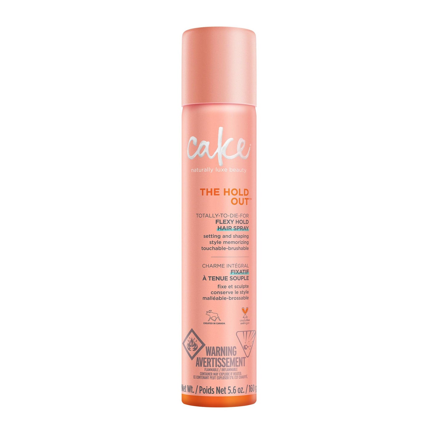 Cake Beauty Hairspray, The Hold Out â€“ For Brushable, Touchable, Flexible Holdâ€“ Multi Tasking Styler- Vitamin E & Abyssinian Oil â€“ For All Hair Types- 5.6 Oz. / 160 g