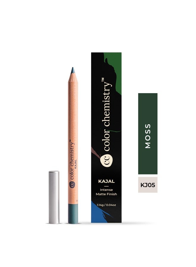 Color Chemistry Moss Kajal - 1.14 g, Enriched With Plant Based Ingredients, Comfortable Matte Finish, For Intense Pigment, Sensitive Eye Friendly And Long Lasting