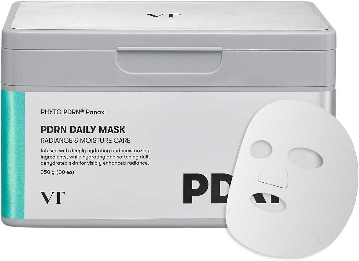 PDRN Daily Mask 30 Sheets, Vegan PDRN for Skin Restoration & Radiance, Hydrating & Moisturizing, Anti-Aging, Plumping Effect, Korean Face Mask (350g)