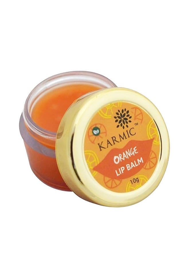 Orange Lip Balm for Dry, Damaged and Chapped Lips | 24 Hrs moisturizing Enriched with Shea Butter for Soft & Bright Lips Balm for Women & Men -10g (Pack of 2)