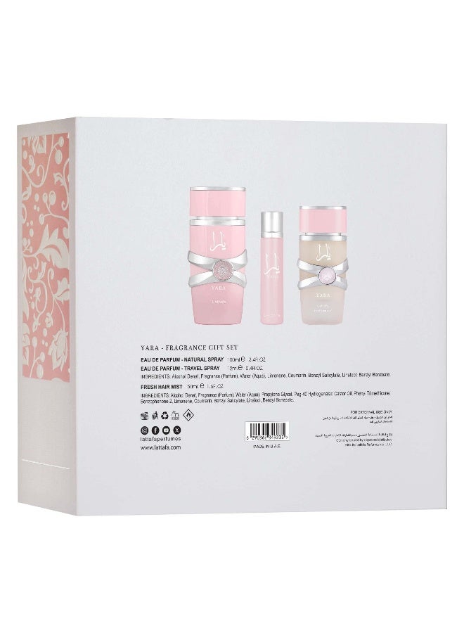 YARA FRAGRANCE GIFT SET- EDP 100 ML + TRAVEL SPRAY 12 ML+ HAIRMIST 50 ML - image 3