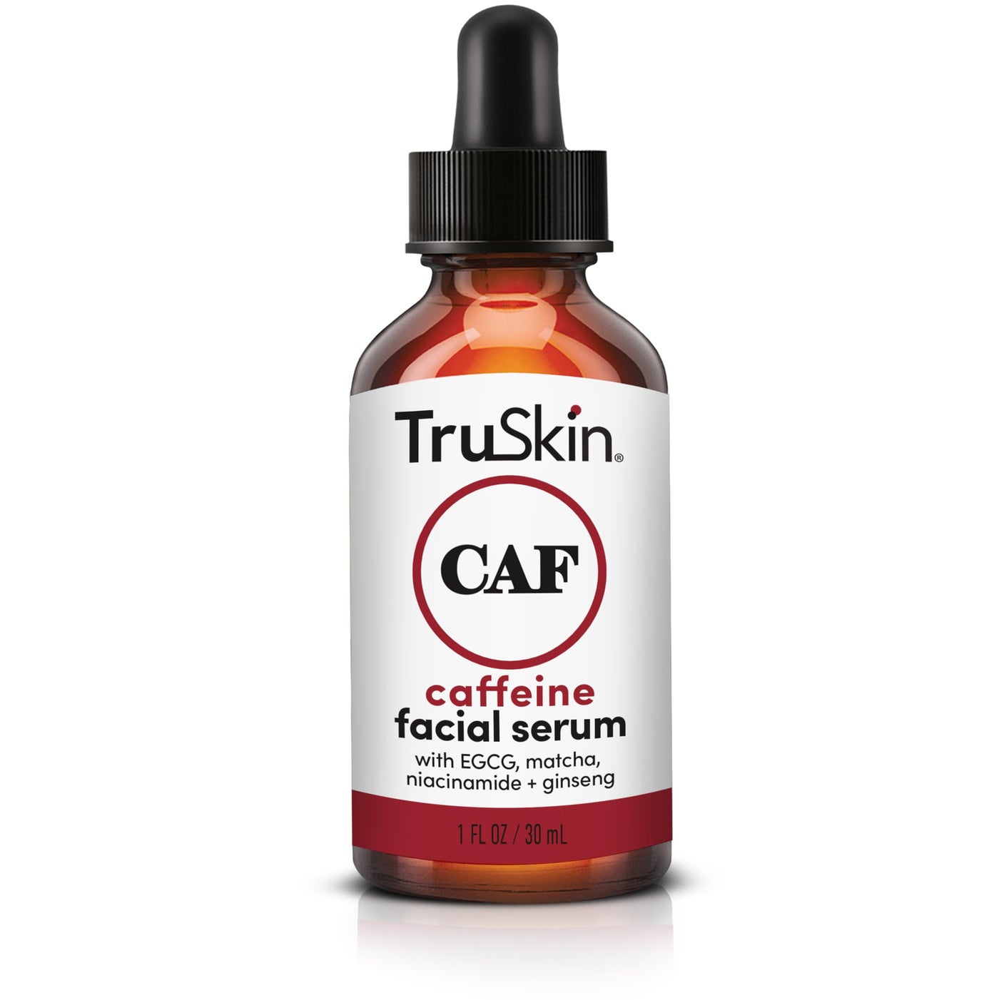TruSkin Caffeine Face & Eye Serum â€“ Energizing 5% Caffeine Serum with EGCG Niacinamide Matcha and Ginseng â€“ Improve Look of Under Eye Dark Circles and Puffiness, 1 fl oz