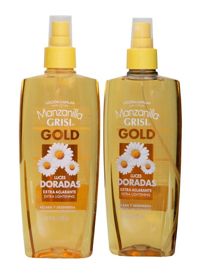 Hair Lotion Gold, Hair Lotion with Chamomile Extract, 2-Pack of 8.4 FL Oz, 2 Spray Bottles